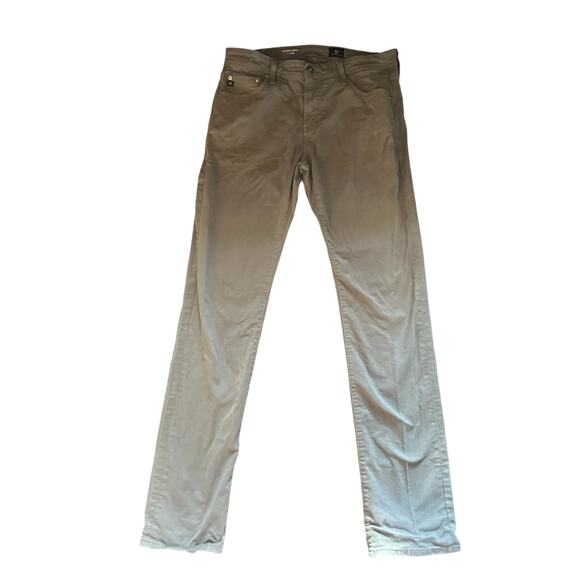 Men 33 AG Adriano Goldschmied The Matchbox Slim Straight Gray Denim Chino Pants - Picture 1 of 6
